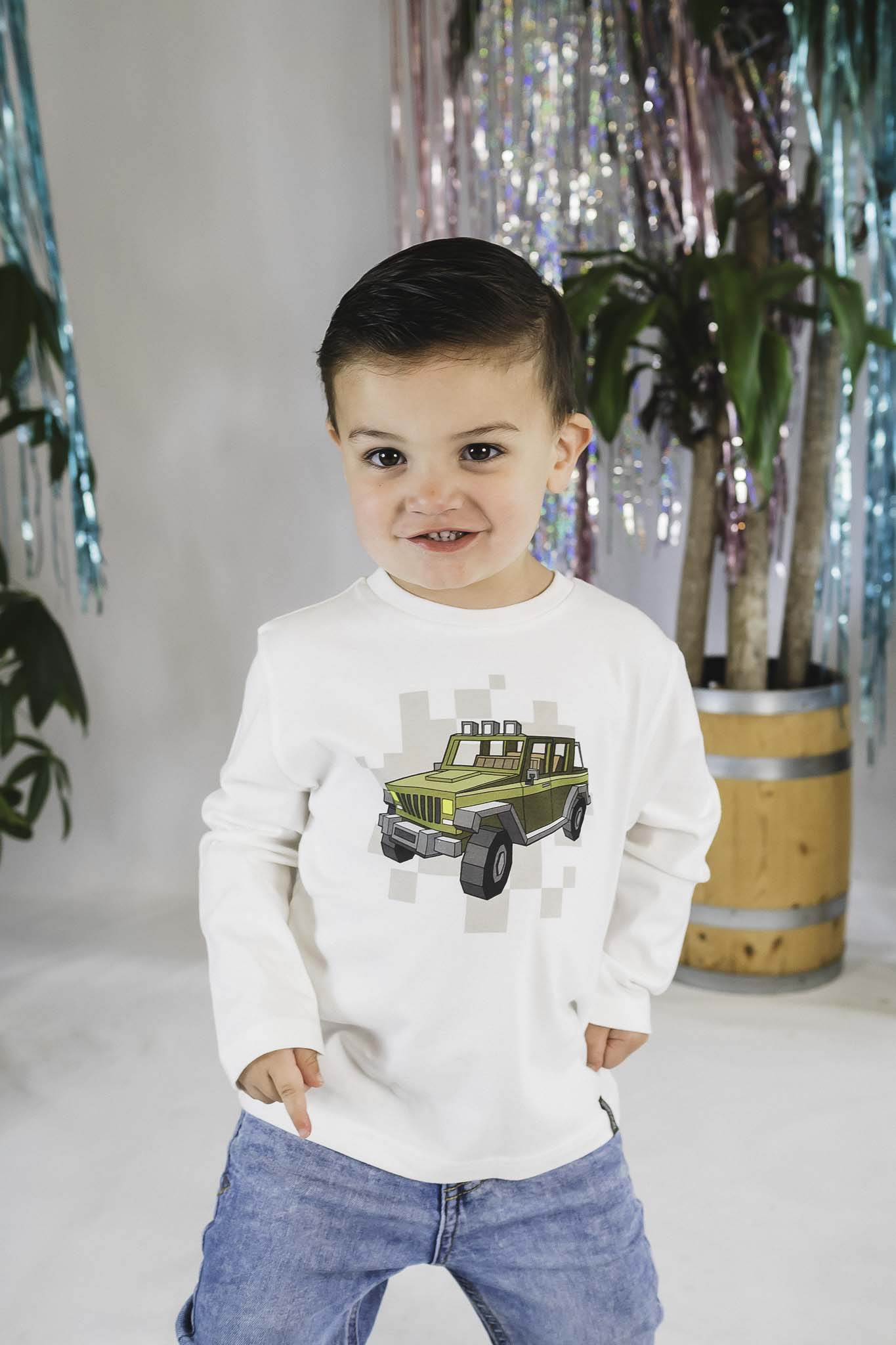 Boys' Long Sleeve Car Print Shirt for Toddlers - Comfortable Cotton Top for Playdates & Outdoor Adventures