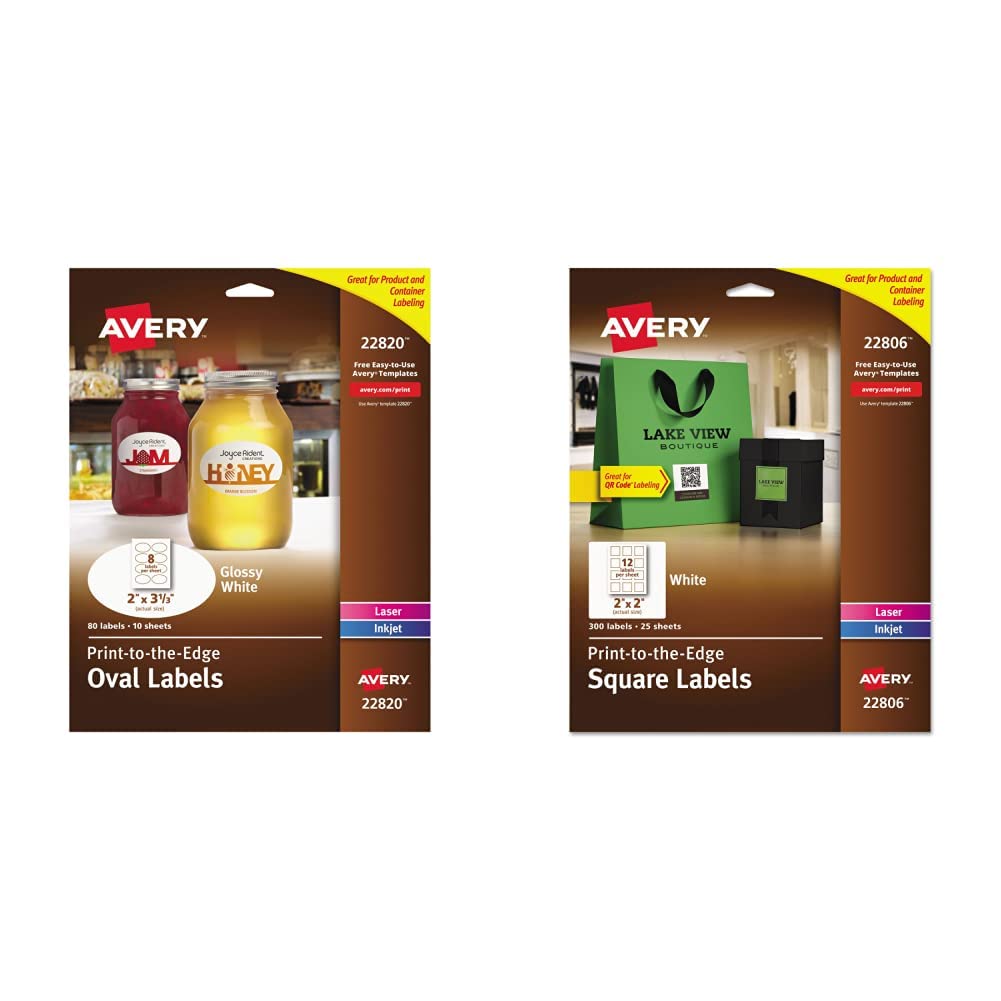 Avery Print-to-The-Edge Glossy Oval Labels 2
