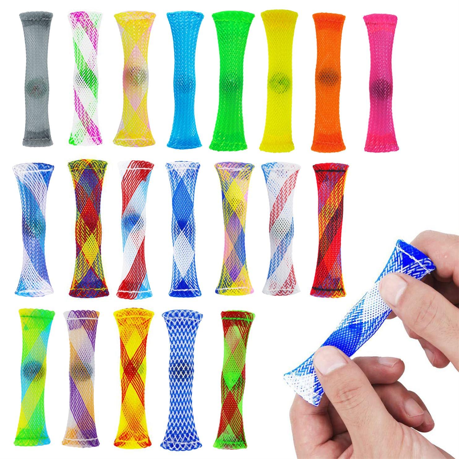 OaaXbbECco Fidget Toys Set - 40 Piece Stress Relief & Anti-Anxiety Sensory Toys for Kids & Adults - Marble Mesh Sensory Fidgets for ADHD, Autism, Focus & Relaxation - Perfect for Home, Office & Travel Use