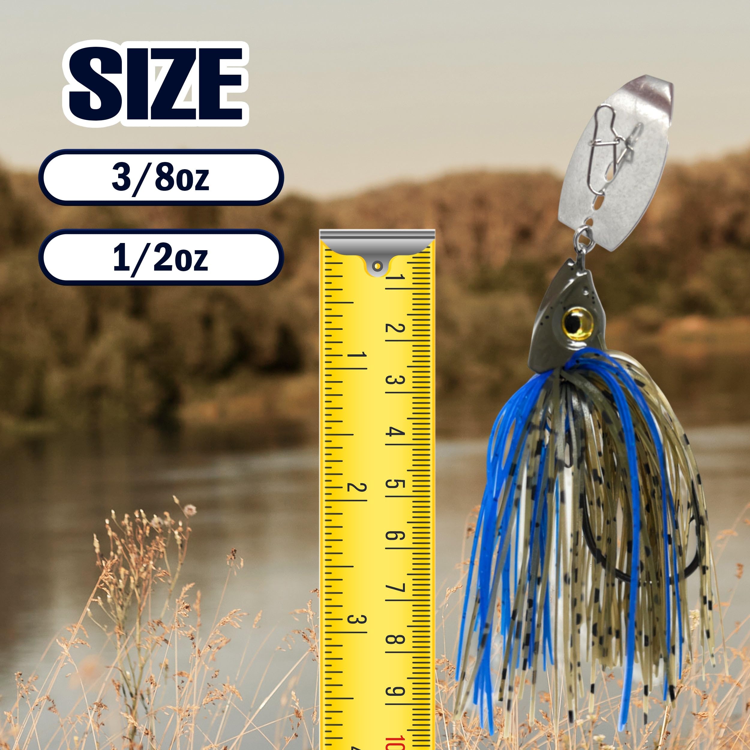 Reaction Tackle Tungsten Bladed Jig Heads for Bass Fishing - Premium Swimbait Jigs for Large/Smallmouth Bass, Trout & Walleye - Chatter Sound Vibrating Spinner Bait Lures (2-Pack) - Perfect for Freshwater Fishing & Tournament Angling