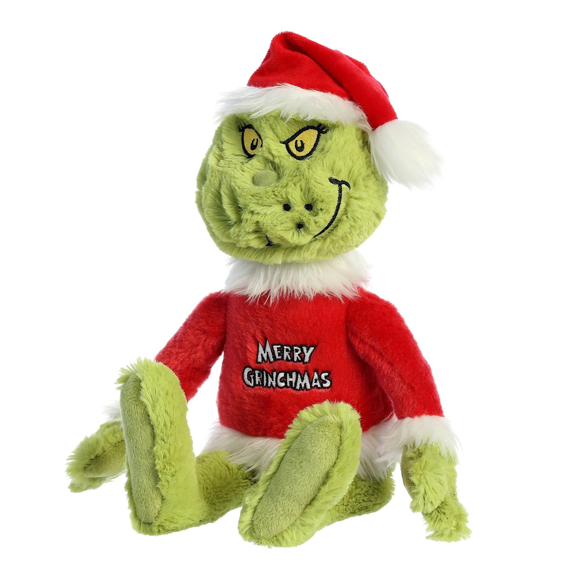 Officially Licensed Dr. Seuss The Grinch Stuffed Animal - 16 Inch Green Plush Toy for Christmas Decor & Gift (Merry Grinchmas Collection) | Perfect for Holiday Decorations, Kids Bedroom & Christmas Storytelling