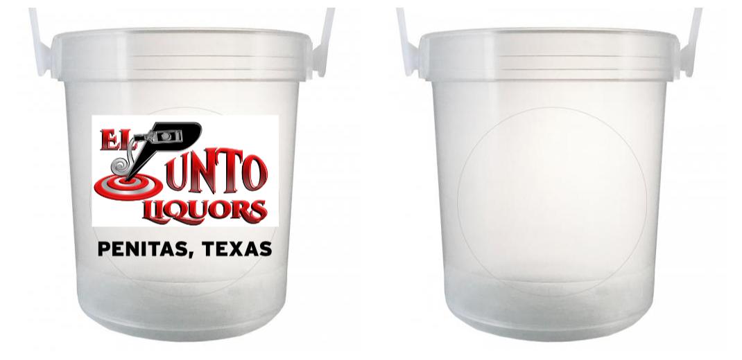 32 oz Plastic Rum Buckets with Custom Sticker - Personalized Party Cups for Cocktails, Margaritas & Drinks - Perfect for Beach Parties, BBQs & Tailgating