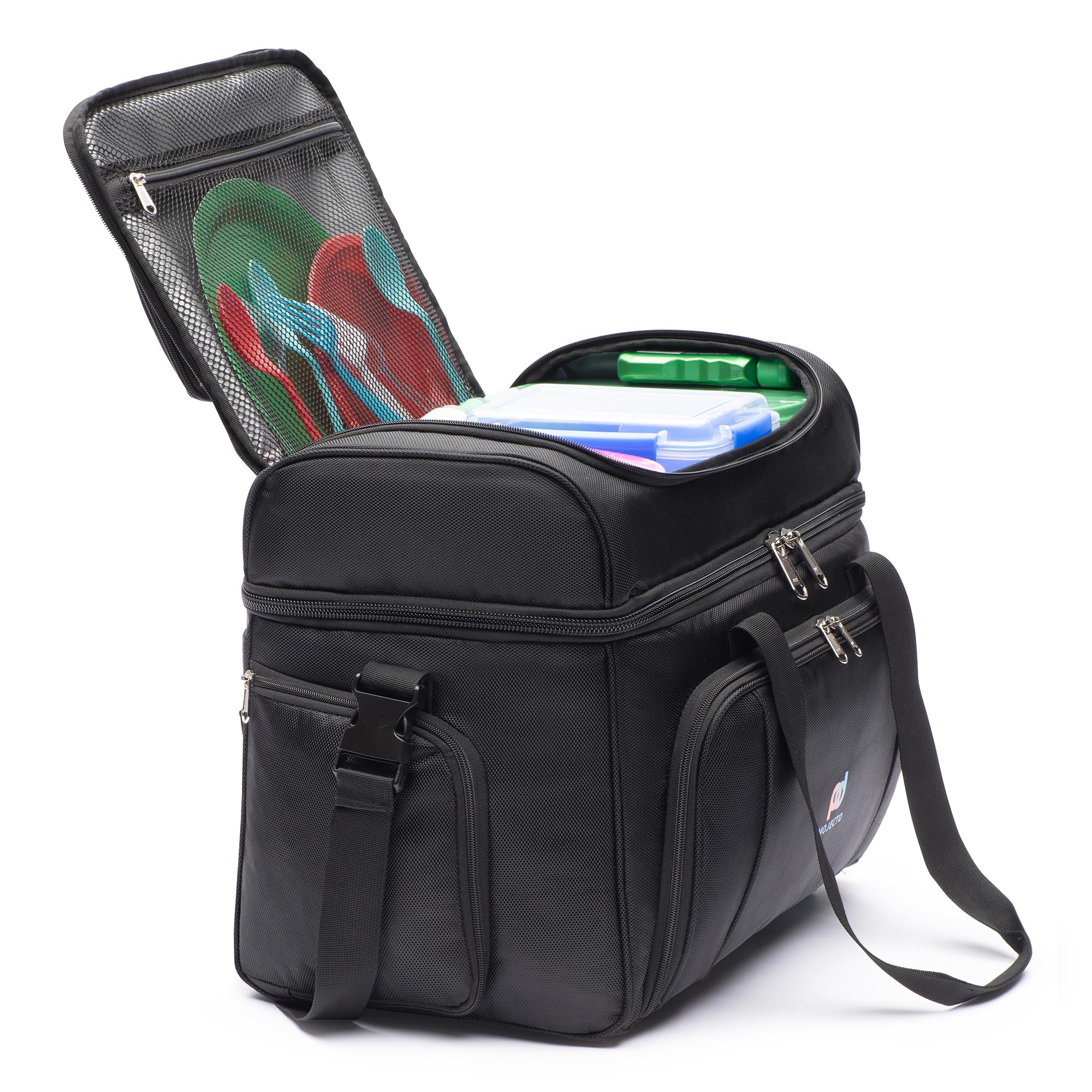 MOJECTO Extra Large Insulated Cooler Bag for 3-4 Day Trips (17x14x10 Inches) - Heavy Duty 1680D Polyester, Dual Thick Insulated Compartments, Removable Liner & Sturdy Zippers - Perfect for Camping, Picnics, Beach Outings and Road Trips