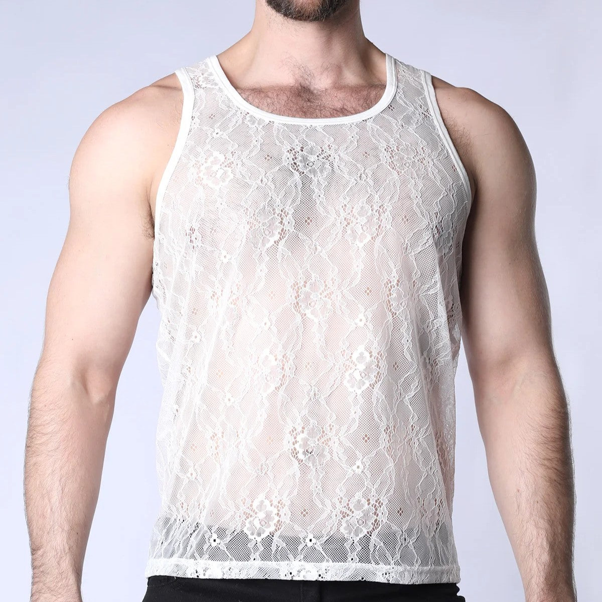 Timoteo Positano Lace Tank Top Women's White - Elegant Summer Blouse for Beach, Wedding & Casual Outfits