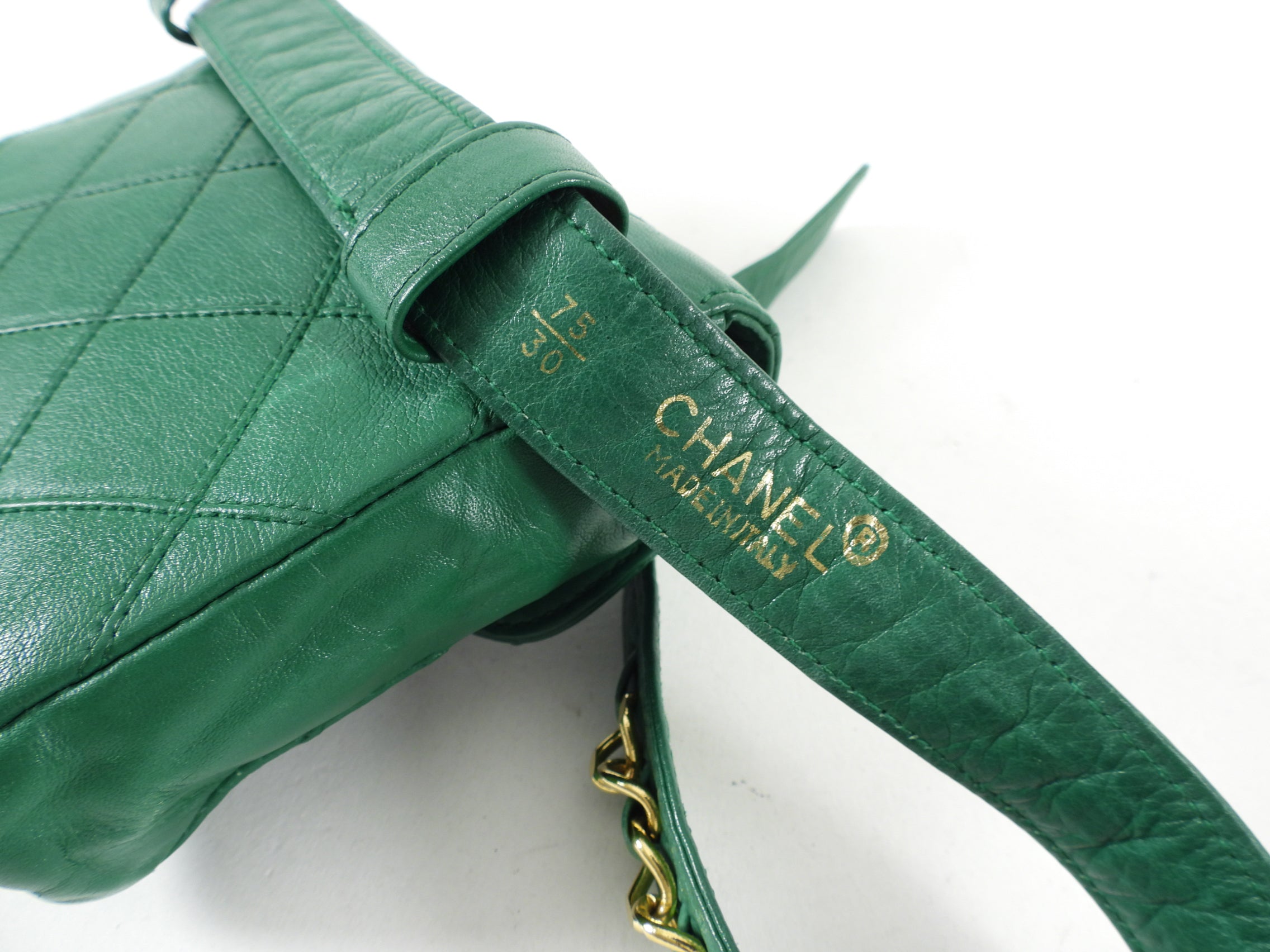 Vintage Chanel Green Waist Belt Bag from Early 1980s - 28-30 Inch Adjustable - Perfect for Retro Fashion & Evening Events