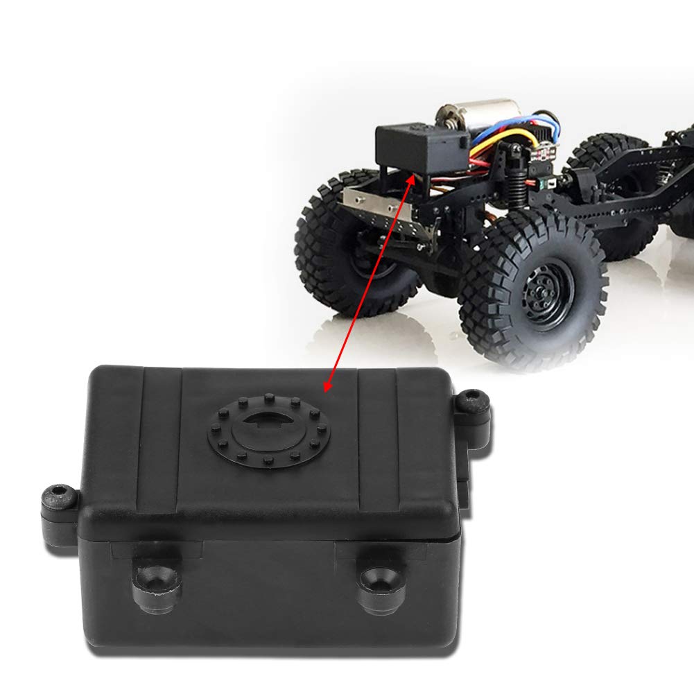 Waterproof Receiver Box for 1/10 RC Crawler - Black Plastic ESC Radio Receiver Case Compatible with SCX10 90027 SCX10 - Perfect for Off-Road RC Vehicle Protection & Water Resistance
