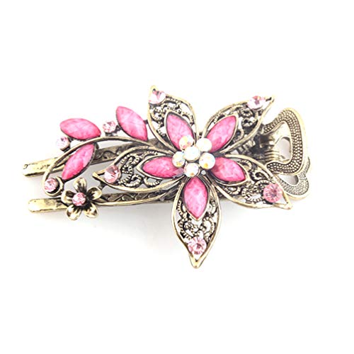 Vintage Crystal Floral Hair Clips - Rhinestone Hairpins for Girls | Party & Wedding Accessories
