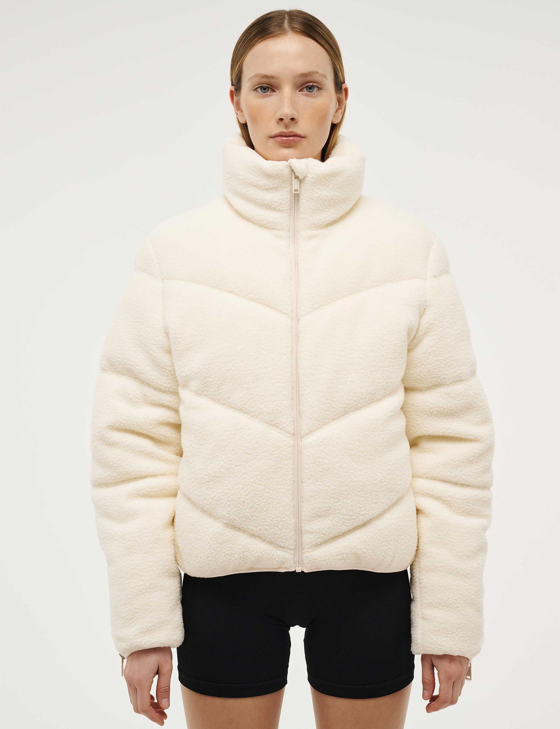 Fortune Sherpa Jacket for Women - Cozy Fleece Lined Winter Coat in Whisper White - Perfect for Outdoor Adventures and Casual Wear