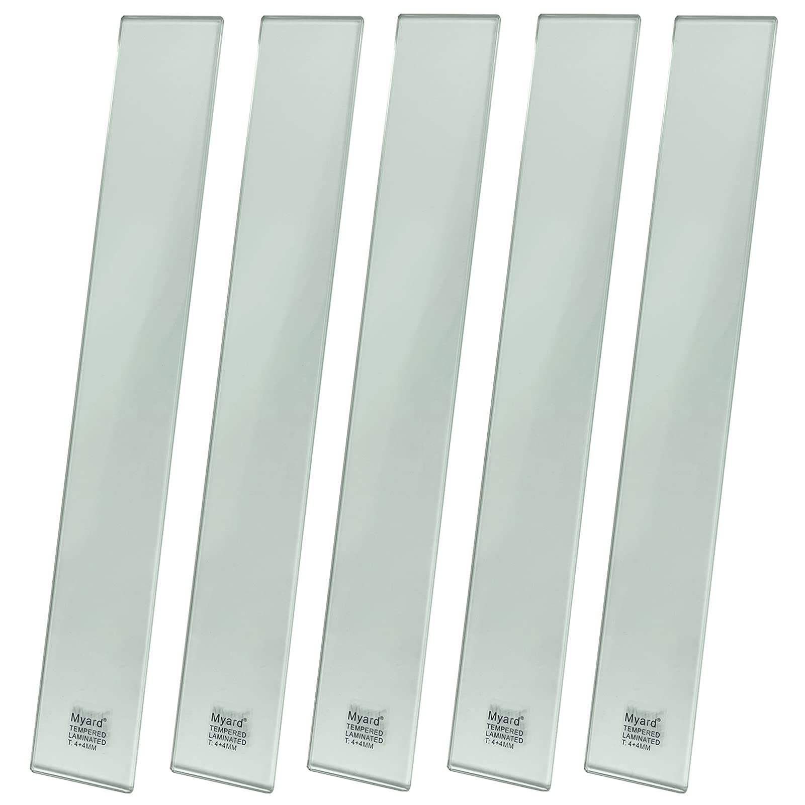5-Pack 29 Inch Tempered Glass Balusters with 10-Pack Railing Clamps - Shatterproof Safety Glass for Staircase, Deck, Porch, Fence & Outdoor Railings - Perfect for Modern Homes, Villas & Commercial Spaces