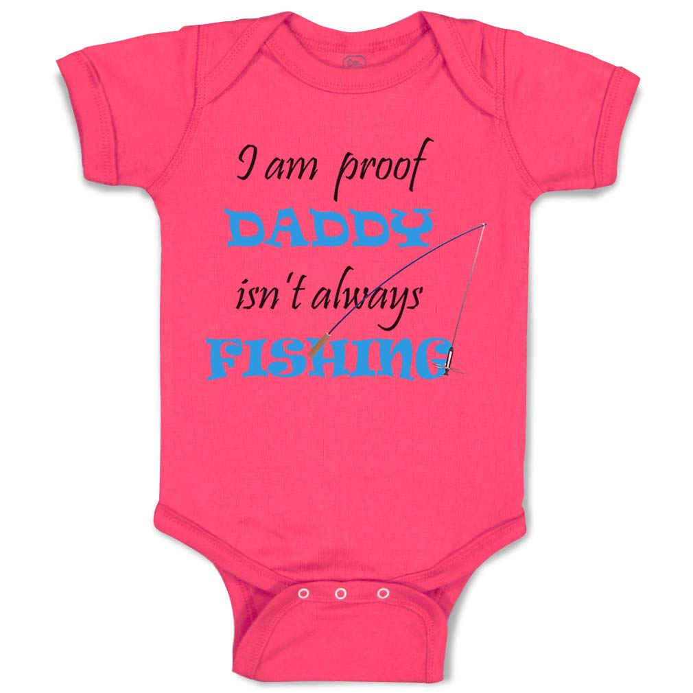 Funny Fisherman Dad Baby Bodysuit - Cute Cotton Onesie for Boys & Girls - Newborn Infant Outfit with Hot Pink Design - Perfect for Fishing Trips & Family Photos