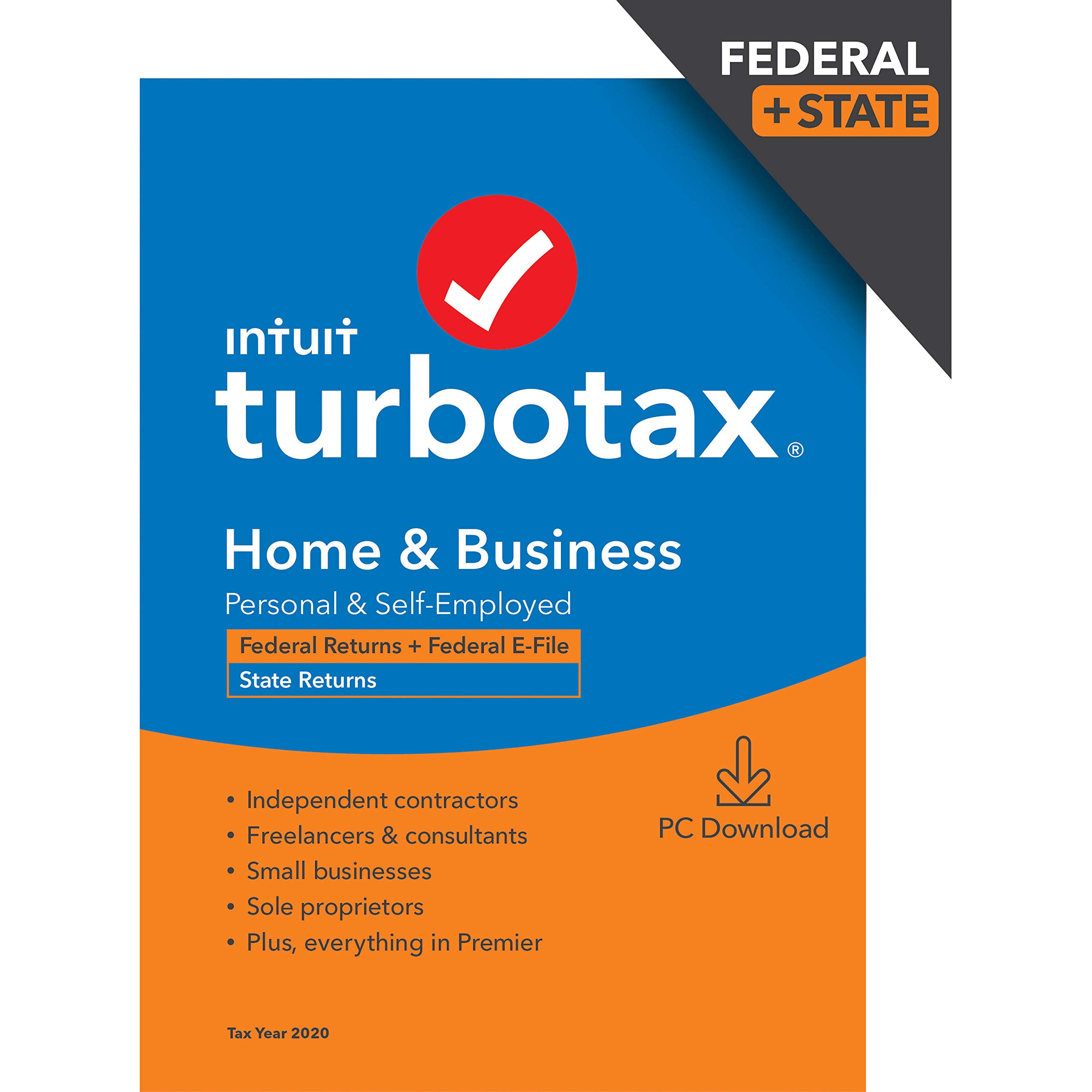 TurboTax Home & Business 2020 Tax Software - File Federal & State Returns with E-file | PC Download | Amazon Exclusive | Perfect for Small Business Owners & Freelancers