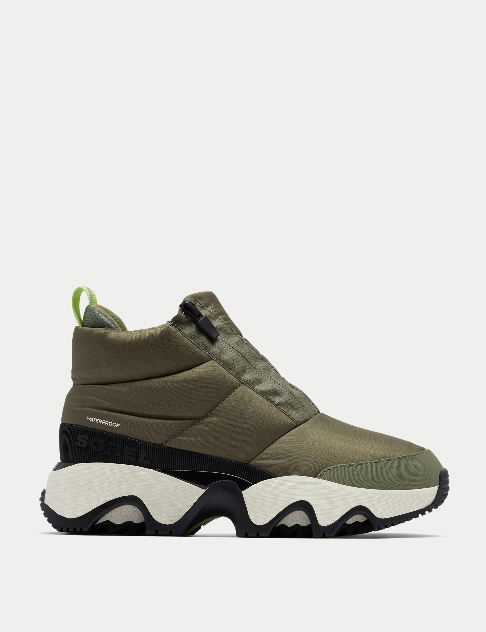 Kinetic Impact Puffy Sneaker Boot - Stone Green & Black | Waterproof Winter Shoes for Women | Perfect for Hiking, Snow & Outdoor Activities