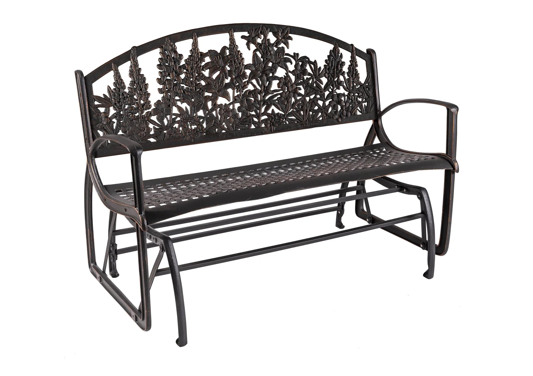 Outdoor Wildflower Glider Bench - Durable Garden Swing for Patio, Porch & Backyard - Perfect for Relaxing, Reading & Enjoying Nature