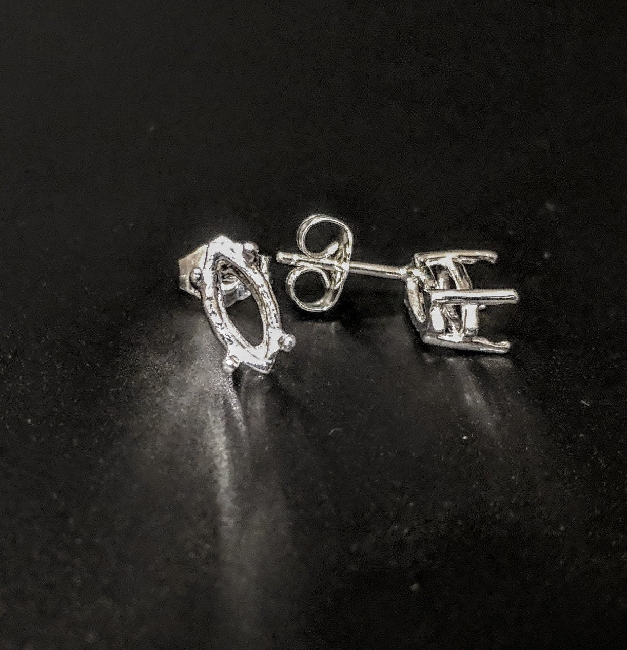 Premium 14K Gold or Sterling Silver Marquise Earring Settings (Set of 2) - 5x2.5mm & 12x6mm - Handcrafted in USA - Perfect for Jewelry Making, DIY Projects & Gift Giving