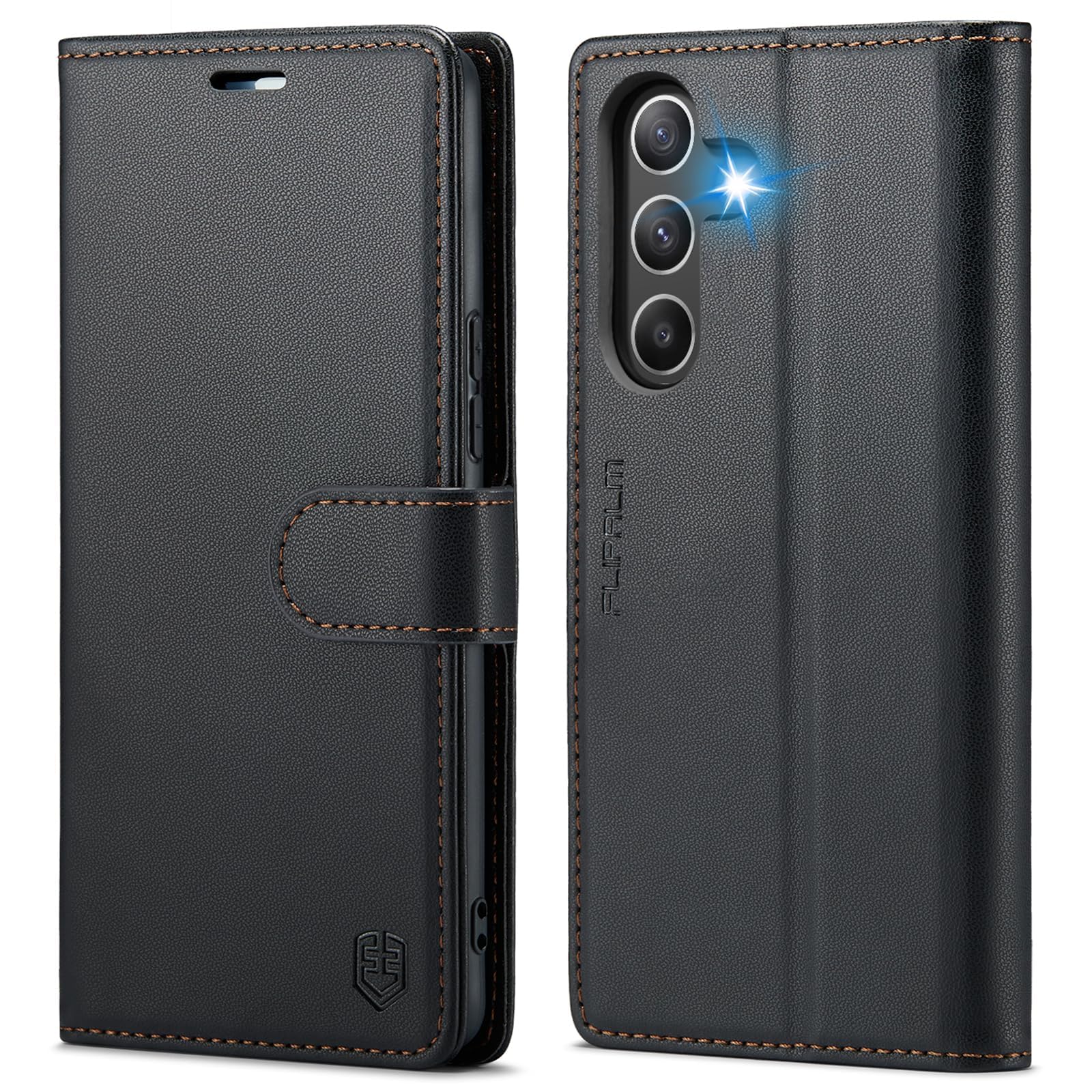 Samsung Galaxy A15 5G Wallet Case with RFID Blocking & Credit Card Slots - PU Leather Folio Flip Cover with Kickstand | Shockproof Protective Phone Case for Men & Women | Perfect for Travel, Work & Daily Use (Black)