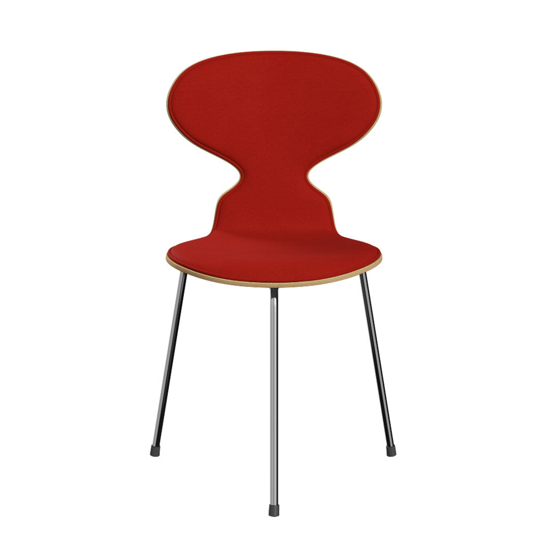 Ant Chair 3100 - Clear Lacquered Wooden Dining Chair with Upholstered Seat | Modern Scandinavian Design for Home, Office, and Restaurant Use