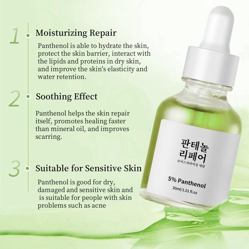 5% Panthenol Serum for Sensitive Skin - Acne Treatment, Redness Relief & Hydrating Moisturizer | Daily Skincare & Barrier Repair | 30ml | Perfect for Post-Procedure Care & Dry Skin Recovery