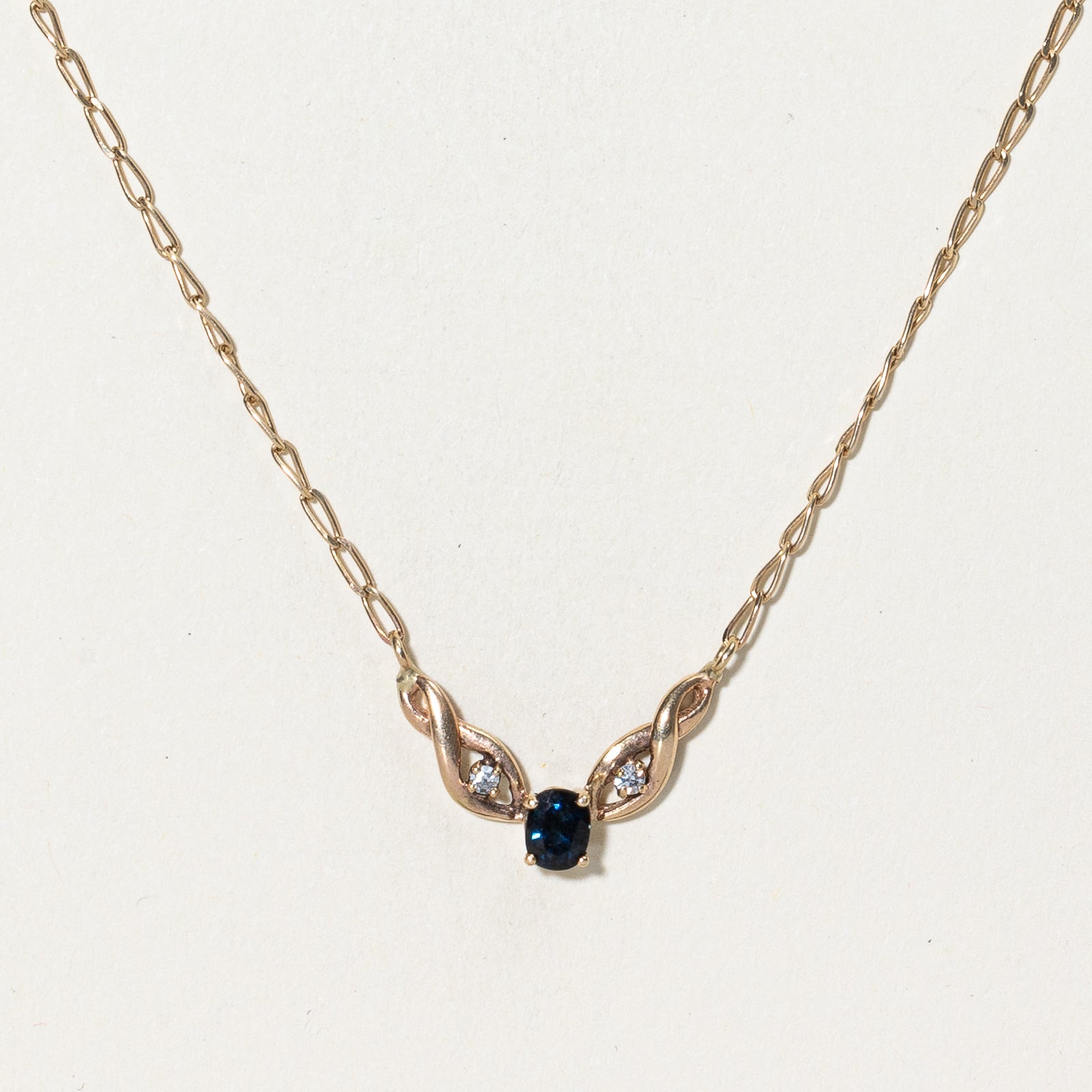 Exquisite 0.40ct Sapphire & 0.04ct Diamond 18K Gold Scoop Necklace - Elegant Jewelry Gift for Women, Perfect for Weddings, Anniversaries & Special Occasions