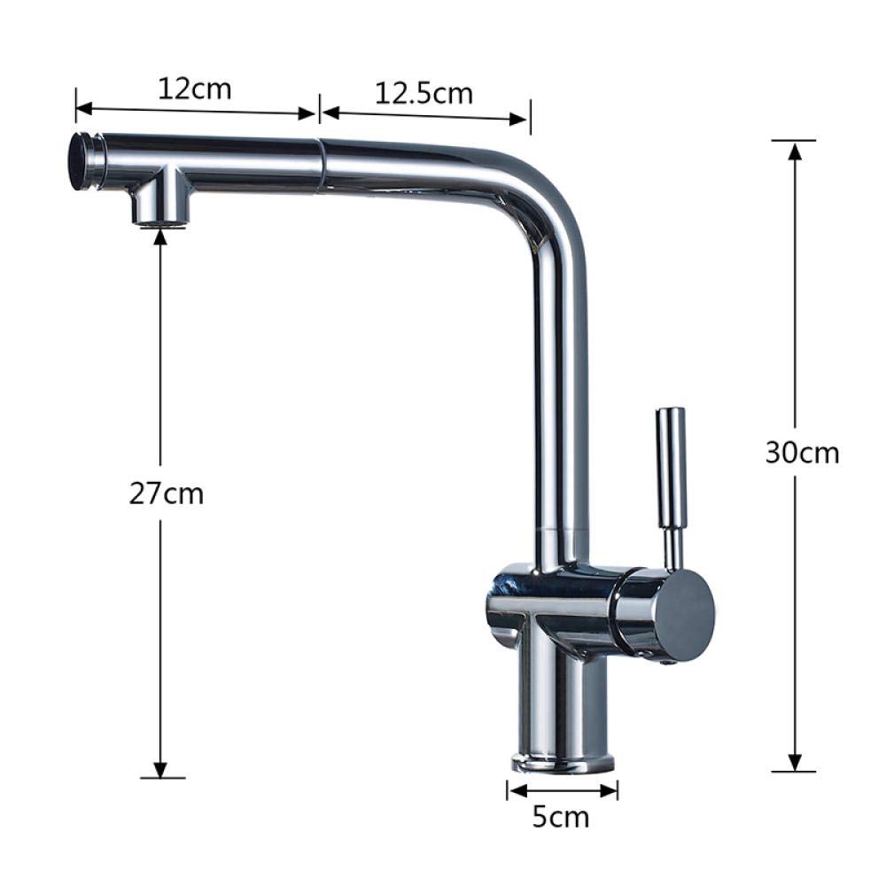 Single Handle Pull Out Kitchen Faucet - Deck Mounted Hot and Cold Water Tap for Bathroom & Kitchen Sink | Perfect for Washing Dishes, Filling Pots & Cleaning