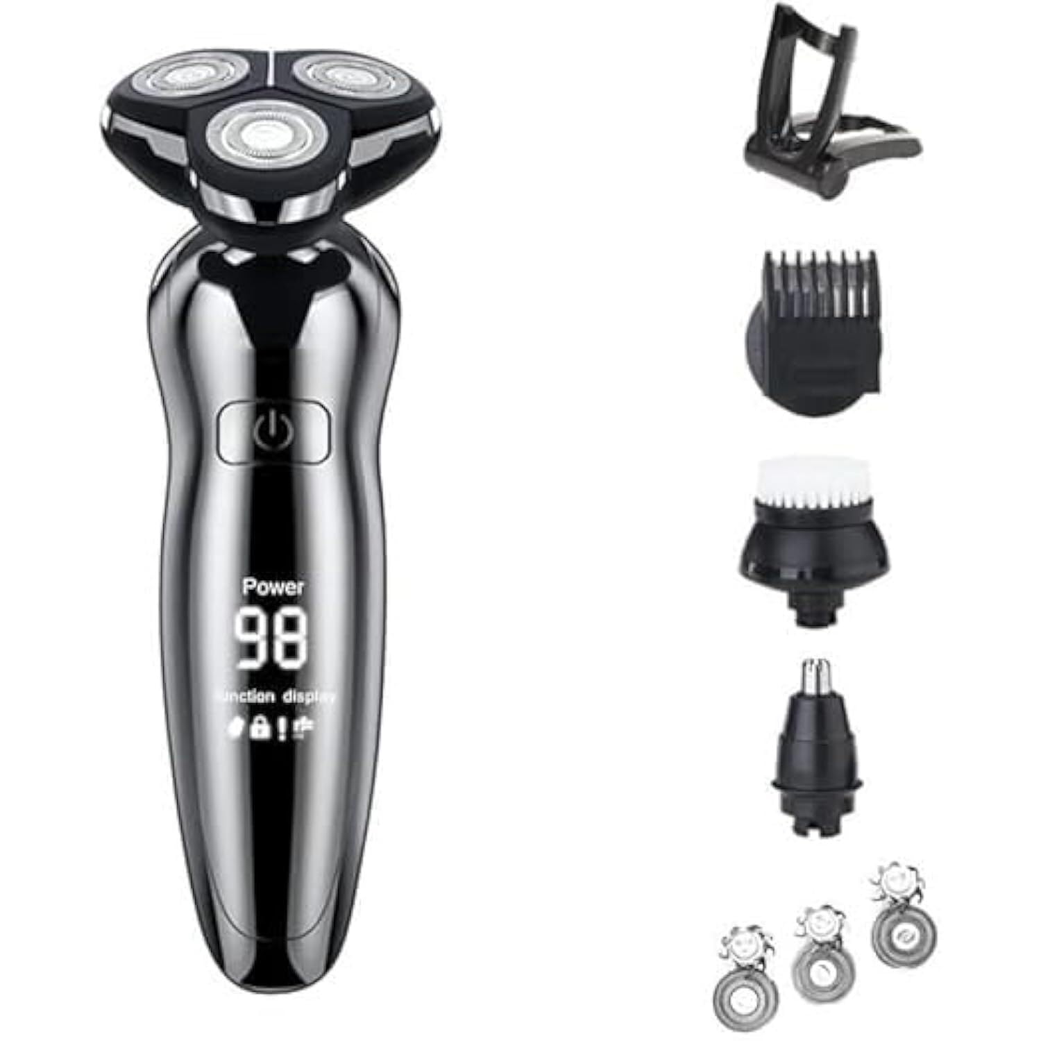 4-in-1 Rechargeable Electric Razor for Men - Waterproof Wet/Dry Shaver with Beard & Mustache Trimmer, USB Charging & Precision Blades | Perfect for Travel, Gym & Daily Grooming Routine