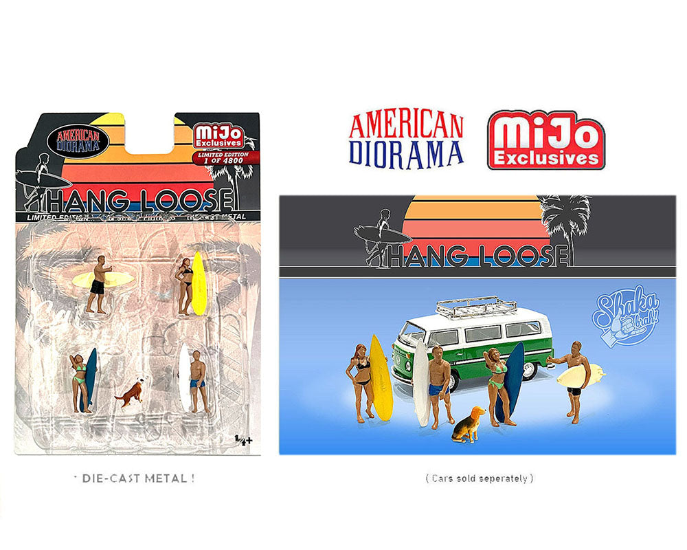 American Diorama 1/64 Scale Hang Loose Figure Set - MIJO Exclusives Collectible Miniatures for Diorama, Model Trains & Display Scenes