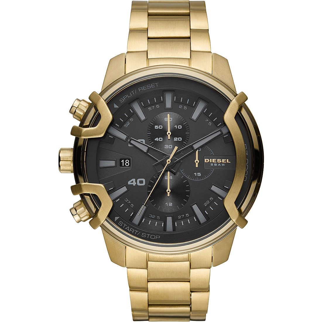 Diesel Men's Griffed Stainless Steel Chronograph Quartz Watch - Stylish Casual & Dress Timepiece for Everyday Wear, Business, and Special Occasions