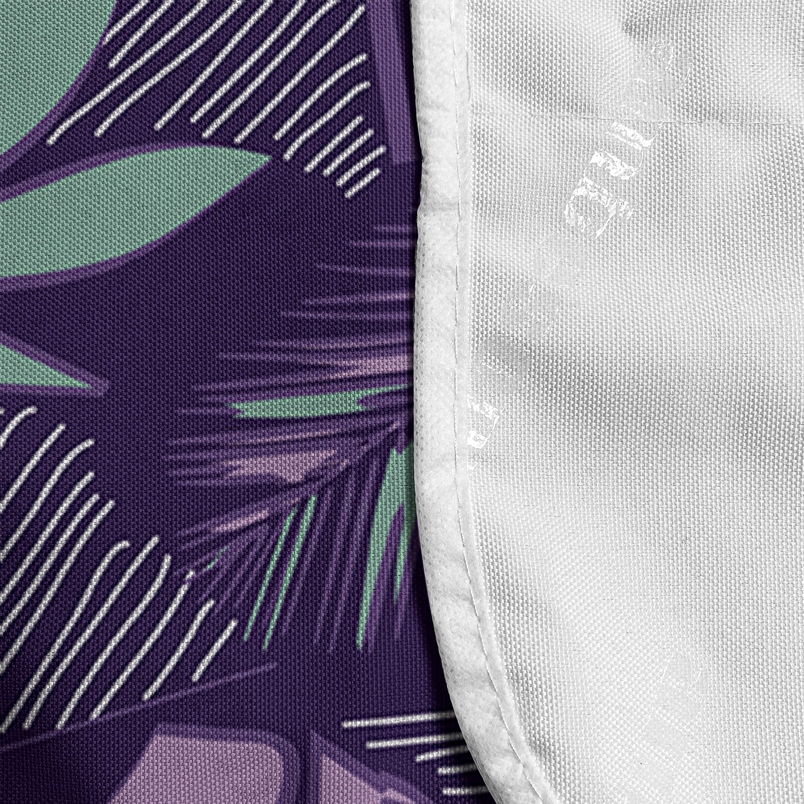 Ambesonne Tropical Microwave Cover - Waterproof Kitchen Organizer with Pockets, Exotic Jungle Leaf Design (Monstera, Palm, Banana Tree) - 36x12 Inches, Purple & Seafoam - Perfect for Beach House, Tropical Themed Kitchen & Outdoor Entertaining