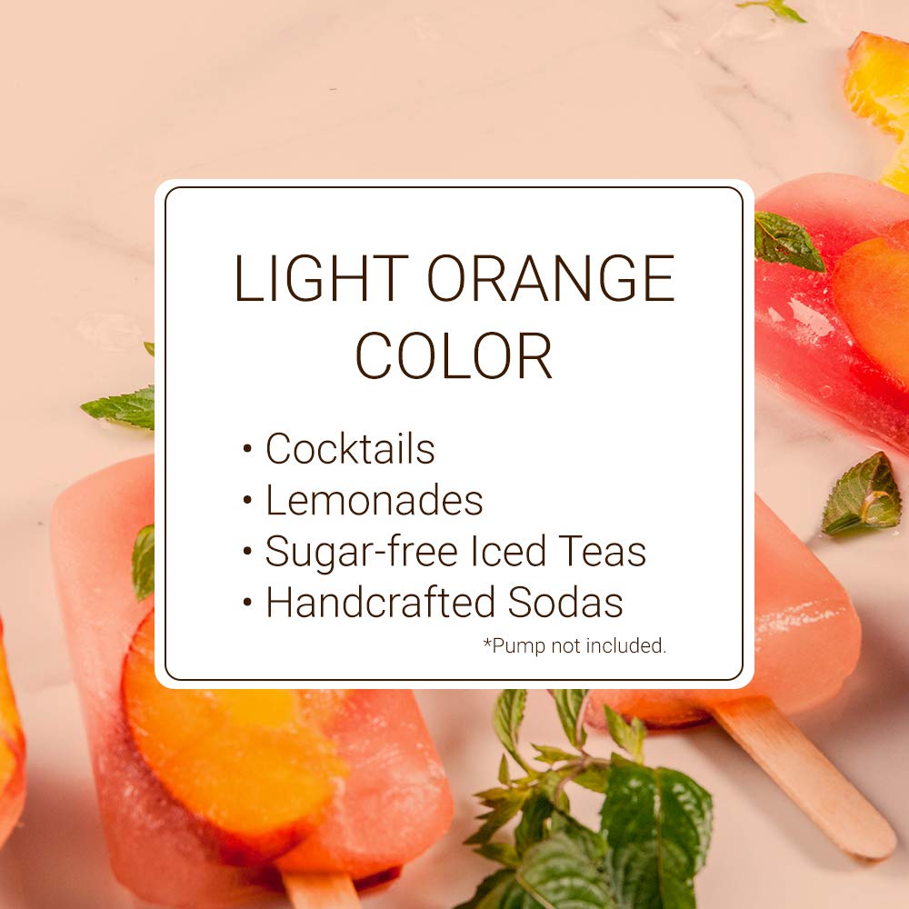 Monin Zero Calorie Natural Peach Syrup - Fresh & Juicy Flavor, Non-GMO, Gluten-Free, 1 Liter - Perfect for Iced Tea, Lemonade, Soda, Cocktails & Mocktails