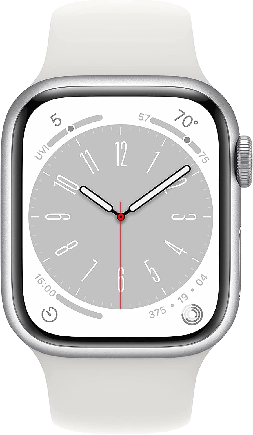 Apple Watch Series 8 GPS + Cellular 41mm Silver Aluminum Case with White Sport Band (Renewed) - Smart Watch for Fitness Tracking, Heart Rate Monitoring & Phone Calls | Perfect for Running, Workouts & Daily Use