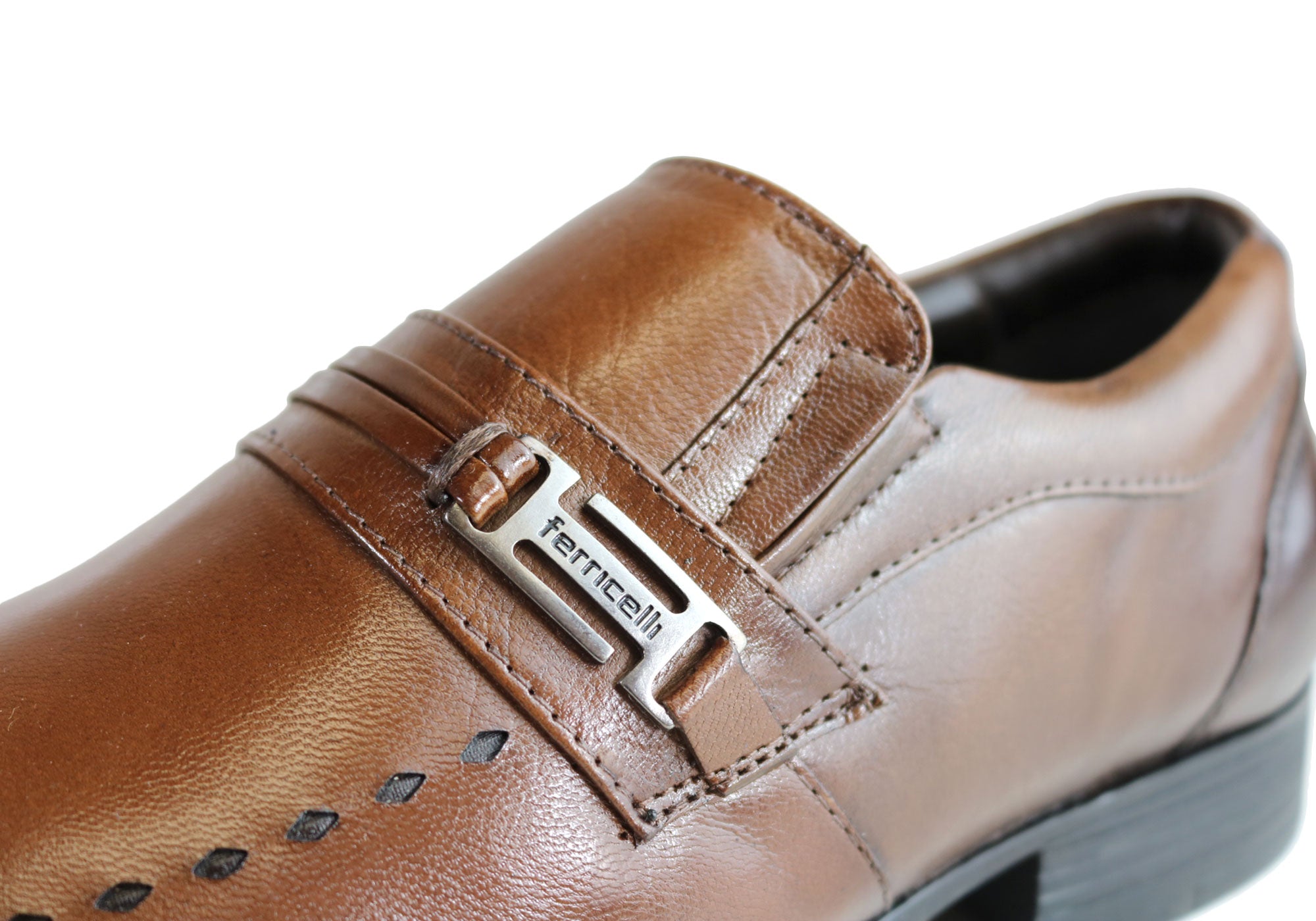 Ferricelli Sampson Men's Wave Memory Comfort Technology Leather Dress Shoes - Stylish & Comfortable for Business, Weddings & Formal Events