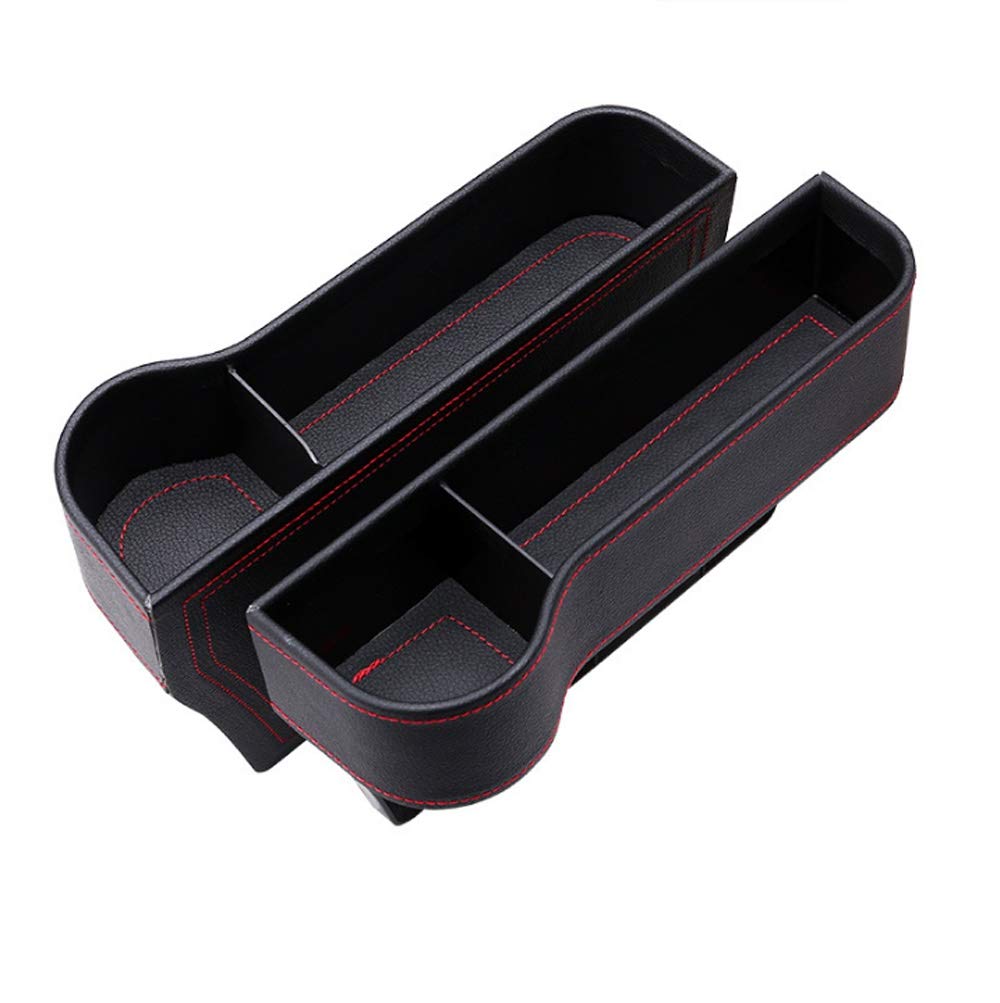 Premium PU Leather Car Seat Gap Storage Organizer - 2-Piece Universal Console Side Bag for Phones, Keys & Accessories - Perfect for Sedans, SUVs & Trucks (Black) - Keep Your Vehicle Neat & Organized