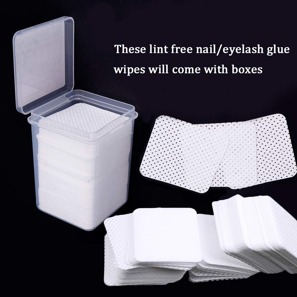 800 PCS Lint-Free Nail Wipes & Eyelash Glue Remover Pads - Non-Woven Nail Polish & Lash Extension Supplies for Professional Salon & Home Use