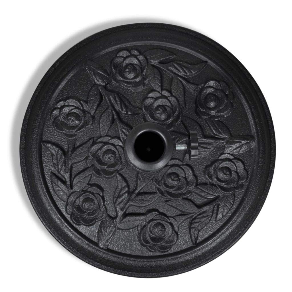 Heavy Duty Concrete Parasol Base Stand - Round Market Patio Umbrella Holder for Outdoor, Garden, Poolside & Backyard Use