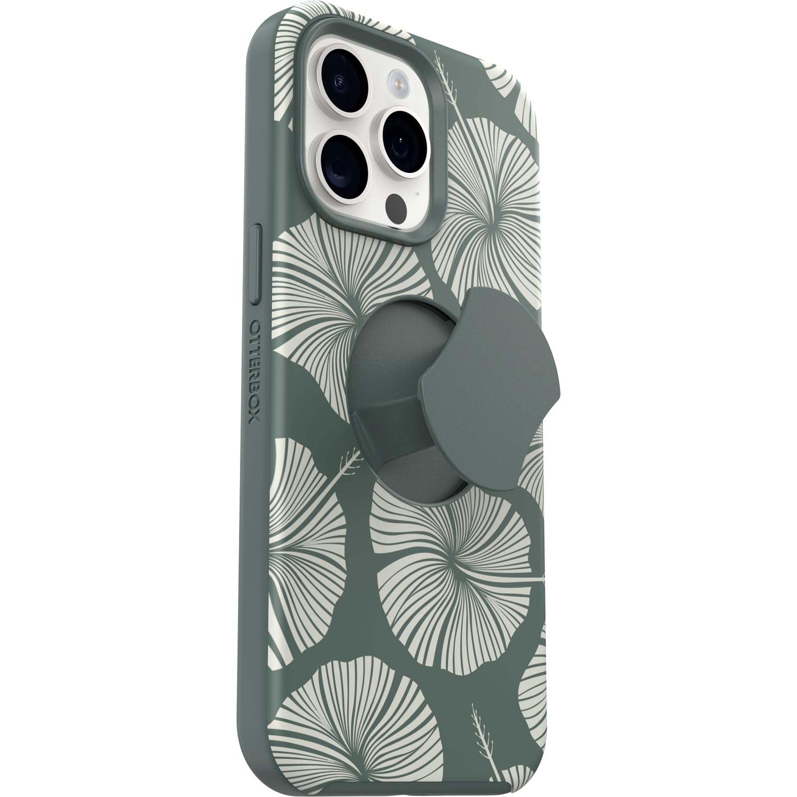OtterBox iPhone 15 Pro MAX Case - OtterGrip Symmetry Series with Built-in Grip | MagSafe Compatible | Raised Edges for Camera & Screen Protection | Island Getaway Green | Perfect for Outdoor Adventures & Daily Use