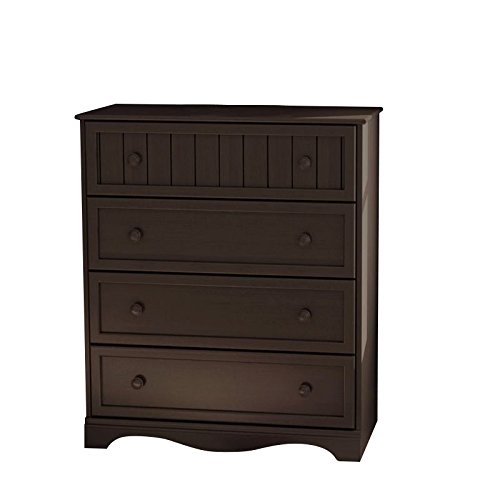 Pemberly Row 4-Drawer Wooden Dresser - Dark Brown Bedroom Storage Organizer, Vertical Chest for Closet & Hallway | Perfect for Small Spaces, Dorm Rooms & Apartment Organization