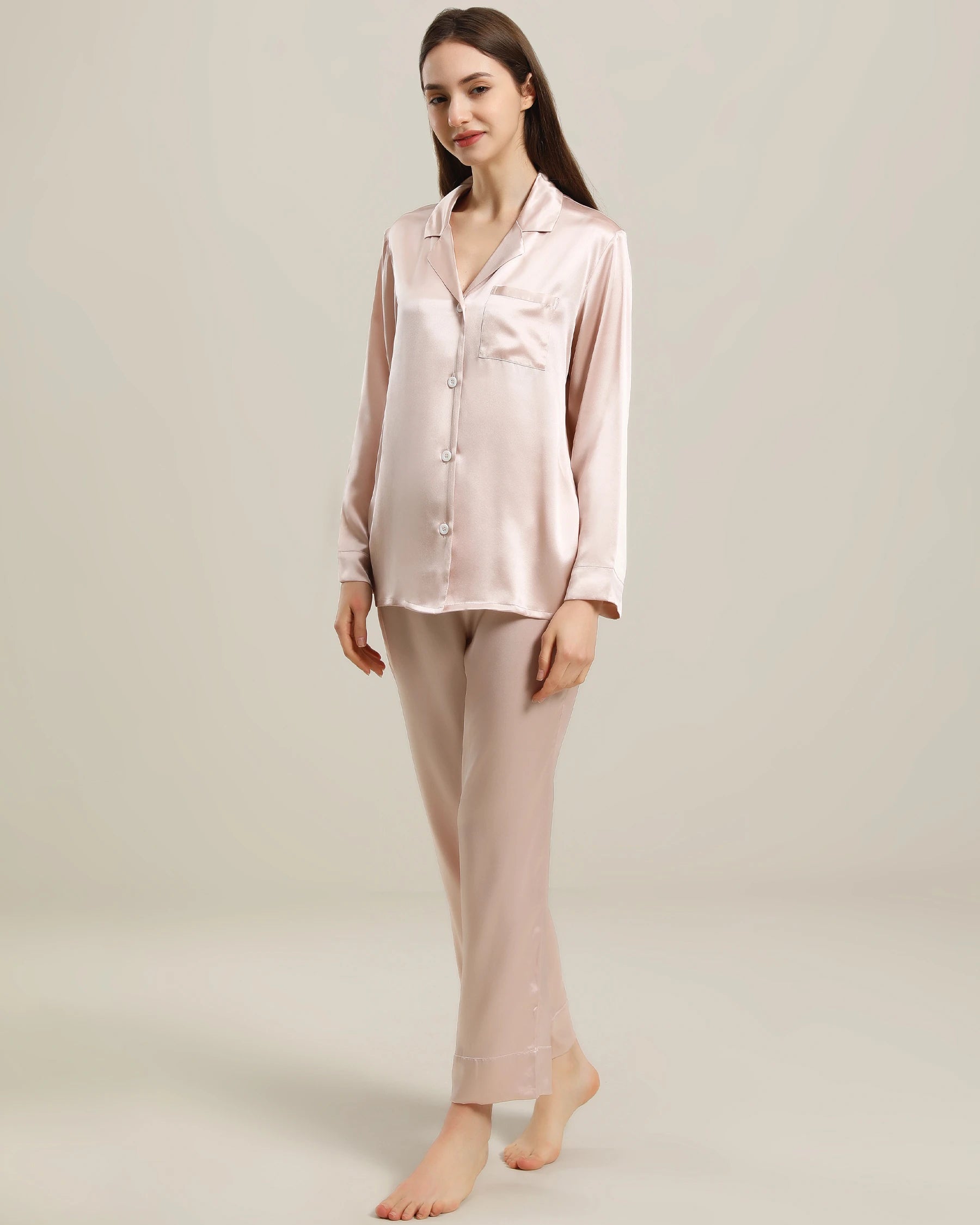 Luxury Women's Silk Pajama Set - Soft 100% Mulberry Silk Two-Piece Sleepwear for Women, Perfect for Relaxing at Home, Spa Days & Romantic Getaways