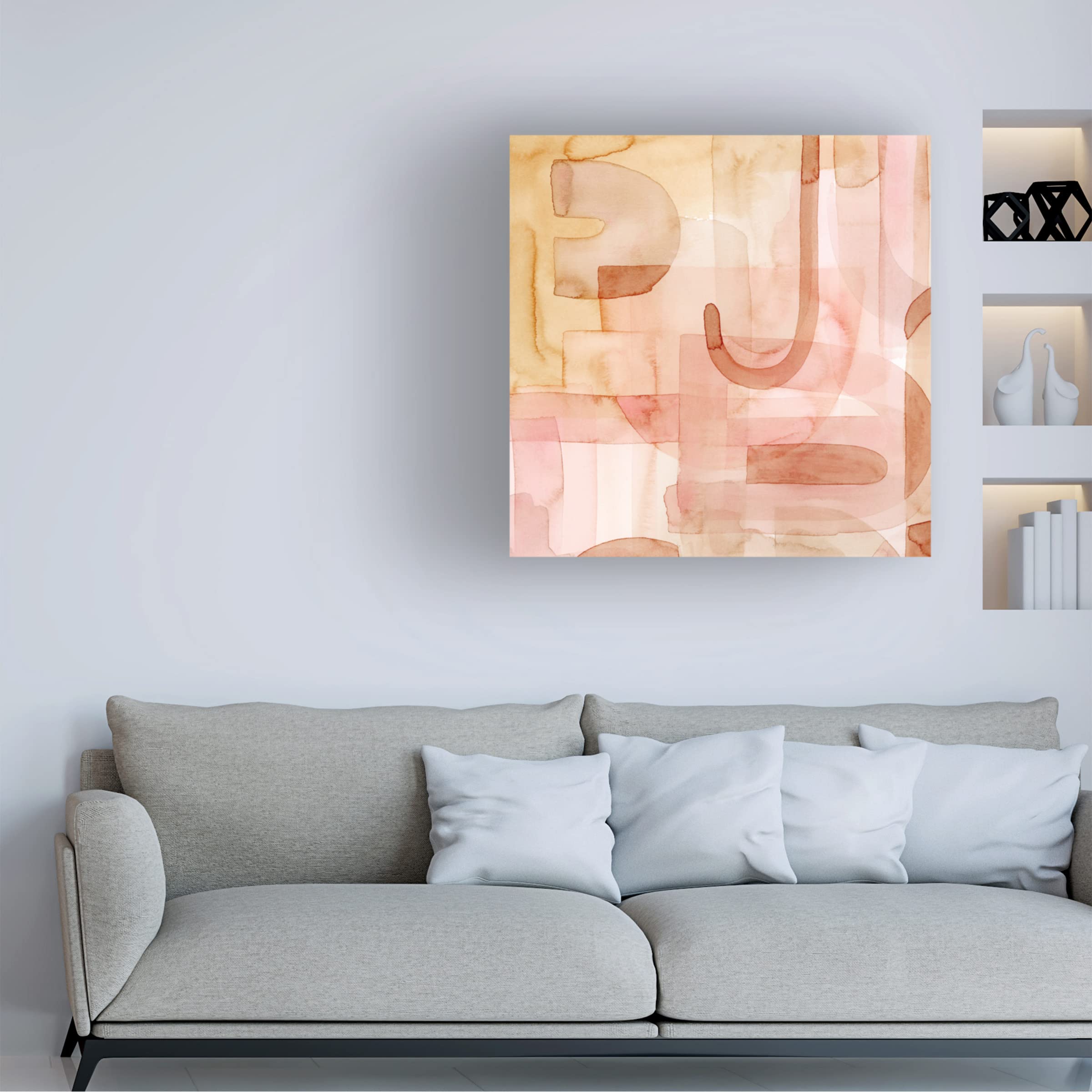 Grace Popp 'Build Up III' Canvas Wall Art Print - Modern Abstract Painting for Living Room, Bedroom & Office Decor