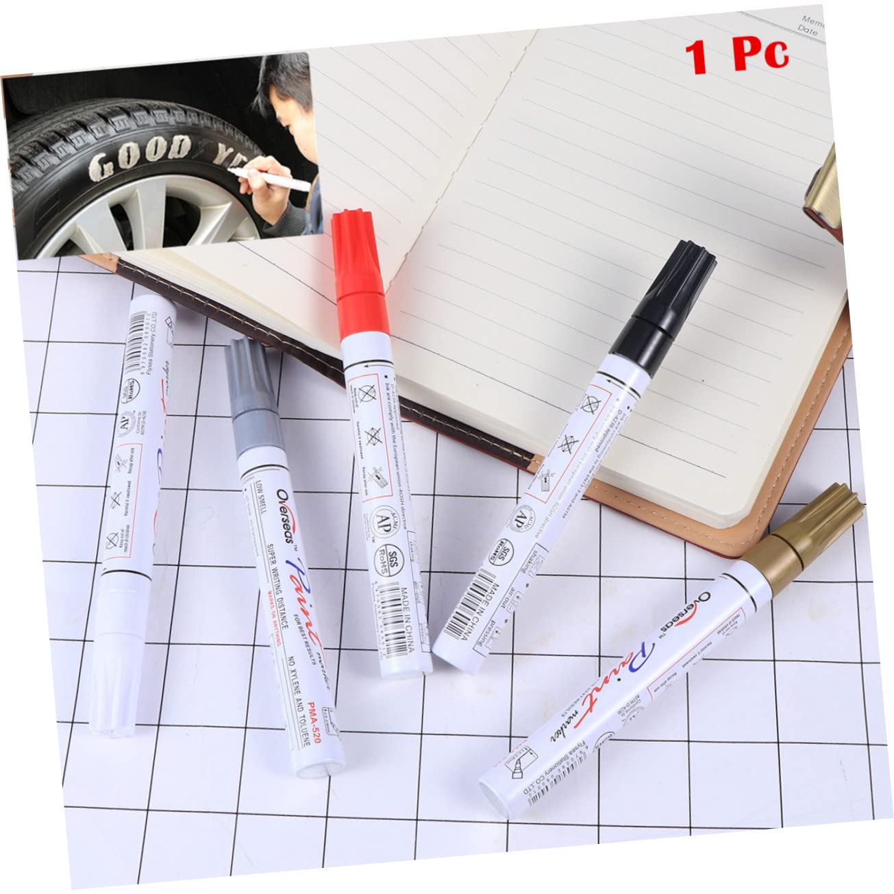 Wakauto Scratch Repair Pen - Automotive Touch Up Paint Marker for Cars, Trucks & Motorcycles | Graffiti & DIY Paint Marker Pens | Fix Scratches on Metal, Plastic & Glass | Perfect for Car Body, Windows & Home Repair Projects