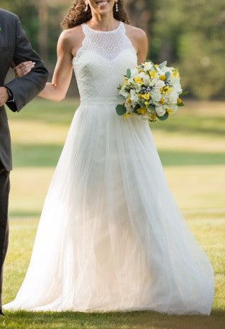 BHLDN Etoile Carmela Gown - Elegant Lace Wedding Dress for Bride, Perfect for Beach, Garden & Church Ceremonies
