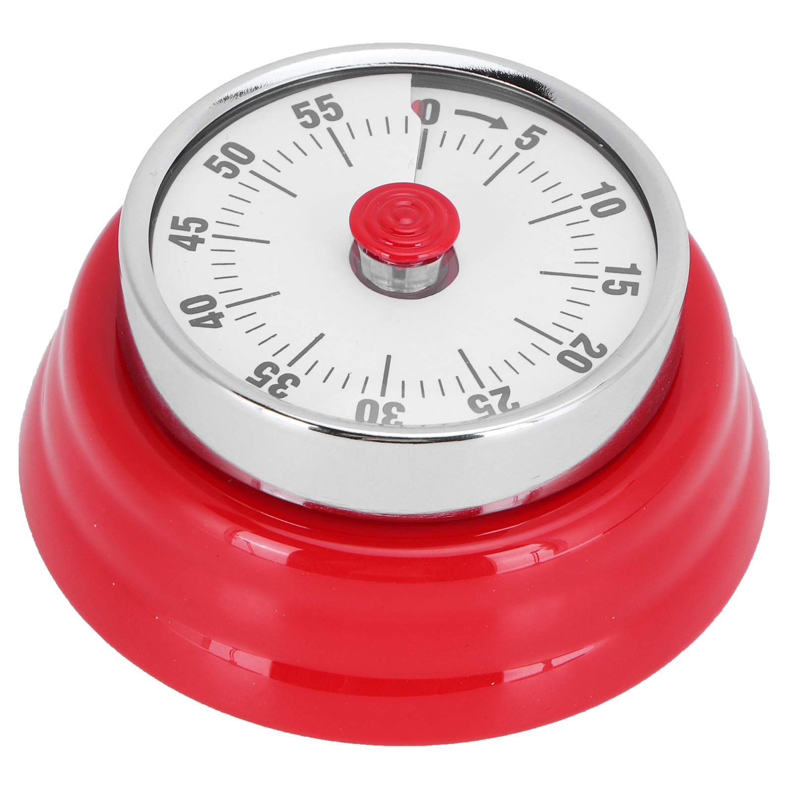 Magnetic Kitchen Timer - Manual Mechanical Alarm Countdown Timer for Cooking, Baking, Study & Time Management (Red) | Perfect for Home, Office & Classroom Use