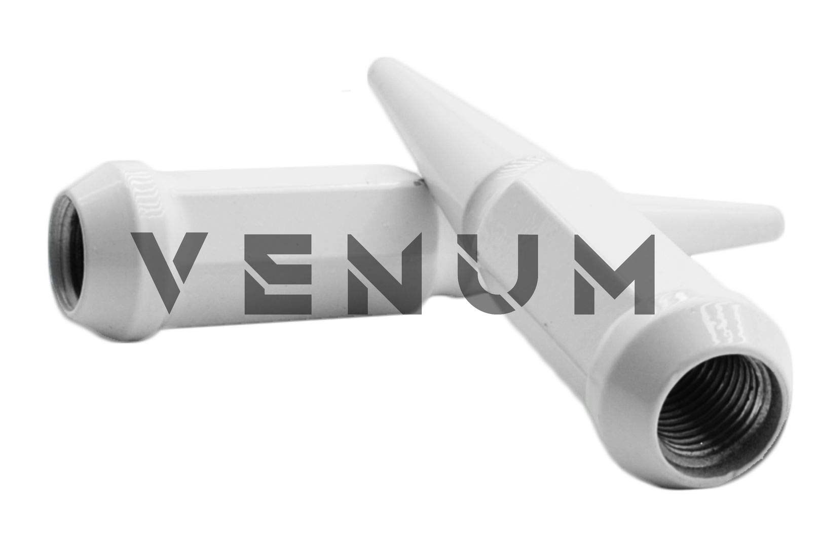 20 Pcs M14x1.5 White Spike Lug Nuts - Powder Coated 4.5