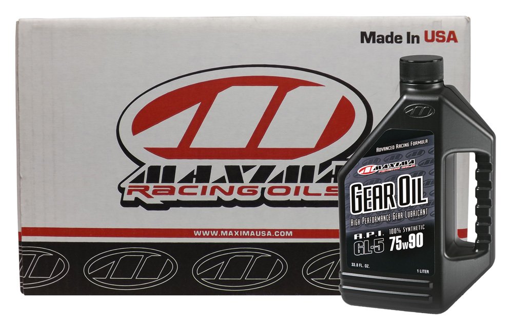 Maxima CS44901-12PK 75W-90 Full Synthetic Motorcycle Gear Oil - 1 Liter Bottle (Case of 12) - High Performance Transmission Fluid for Harley, Ducati & Sport Bikes - Ideal for Cruising, Racing & Off-Road Adventures