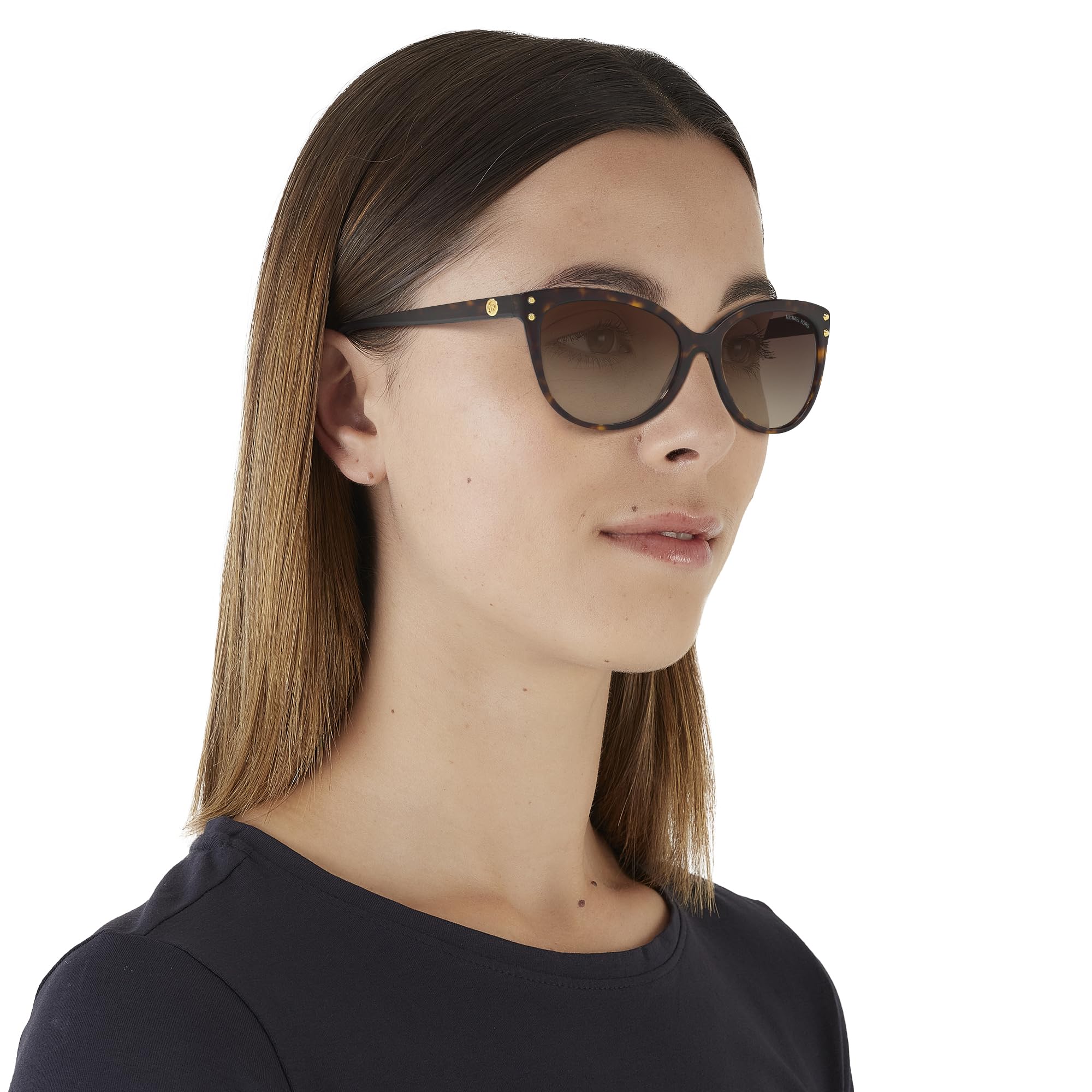 Michael Kors MK2045 Women's Cat Eye Sunglasses - Dark Tortoise/Brown Gradient Lens 55mm - Stylish UV Protection for Outdoor, Beach & Driving