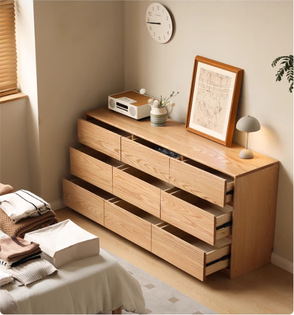 Solid Oak & Black Walnut Wood Storage Drawer - Handcrafted Wooden Organizer for Bedroom, Office, or Kitchen - Perfect for Jewelry, Utensils & Home Organization