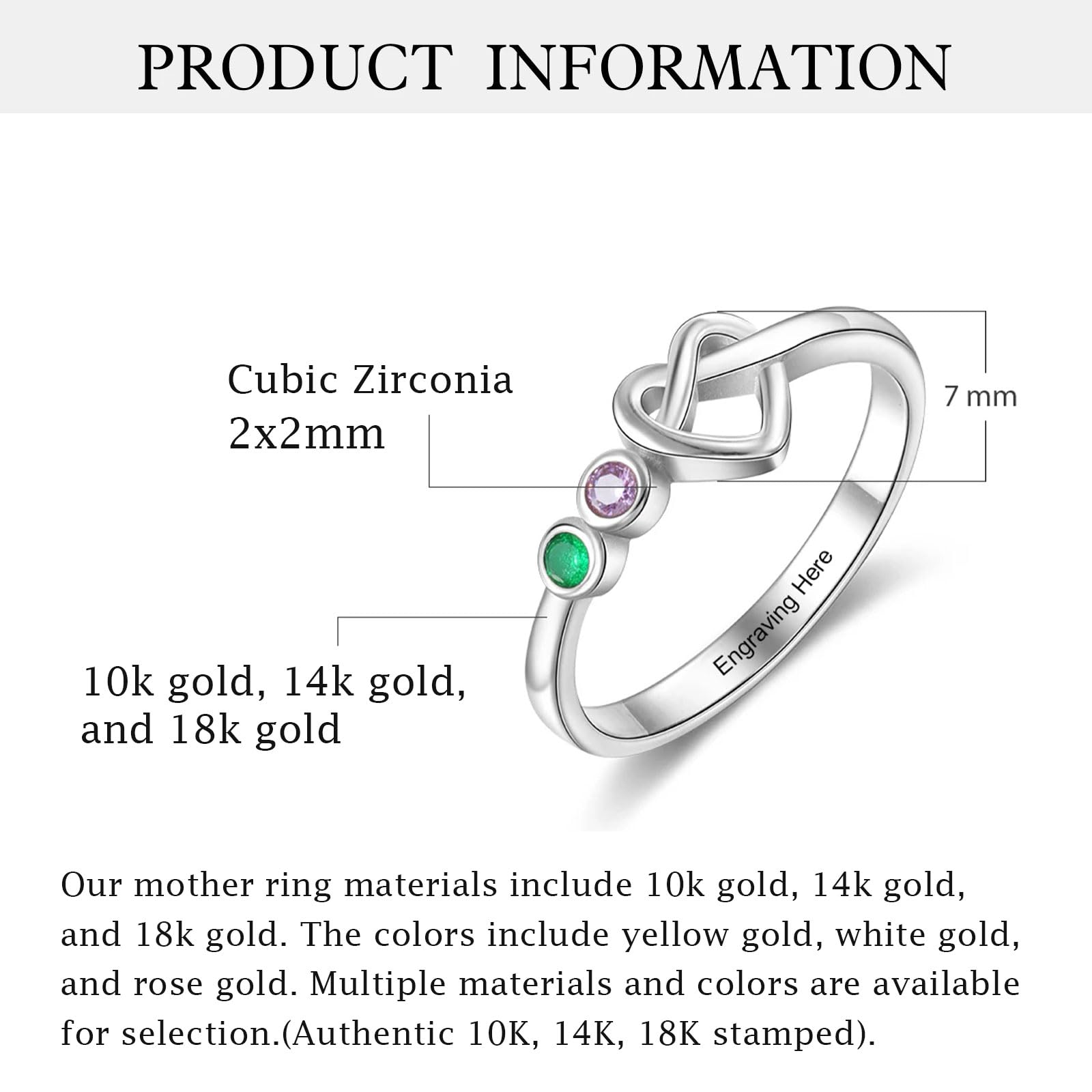 Personalized 10K 14K 18K Gold Mothers Ring with 2-4 Birthstones & Engraved Names - Elegant Jewelry Gift for Mom, Wife, Grandma on Mother's Day, Birthday, Anniversary | Perfect for Family Keepsake & Special Occasions