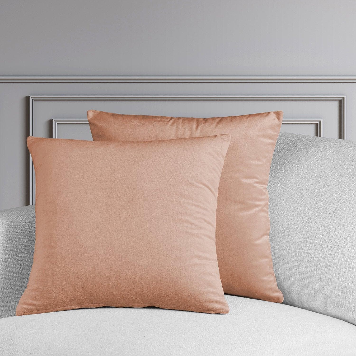 Peach Blossom Heritage Plush Velvet Cushion Covers Set of 2 - Soft Decorative Pillow Covers for Sofa, Bed, Living Room & Home Decor
