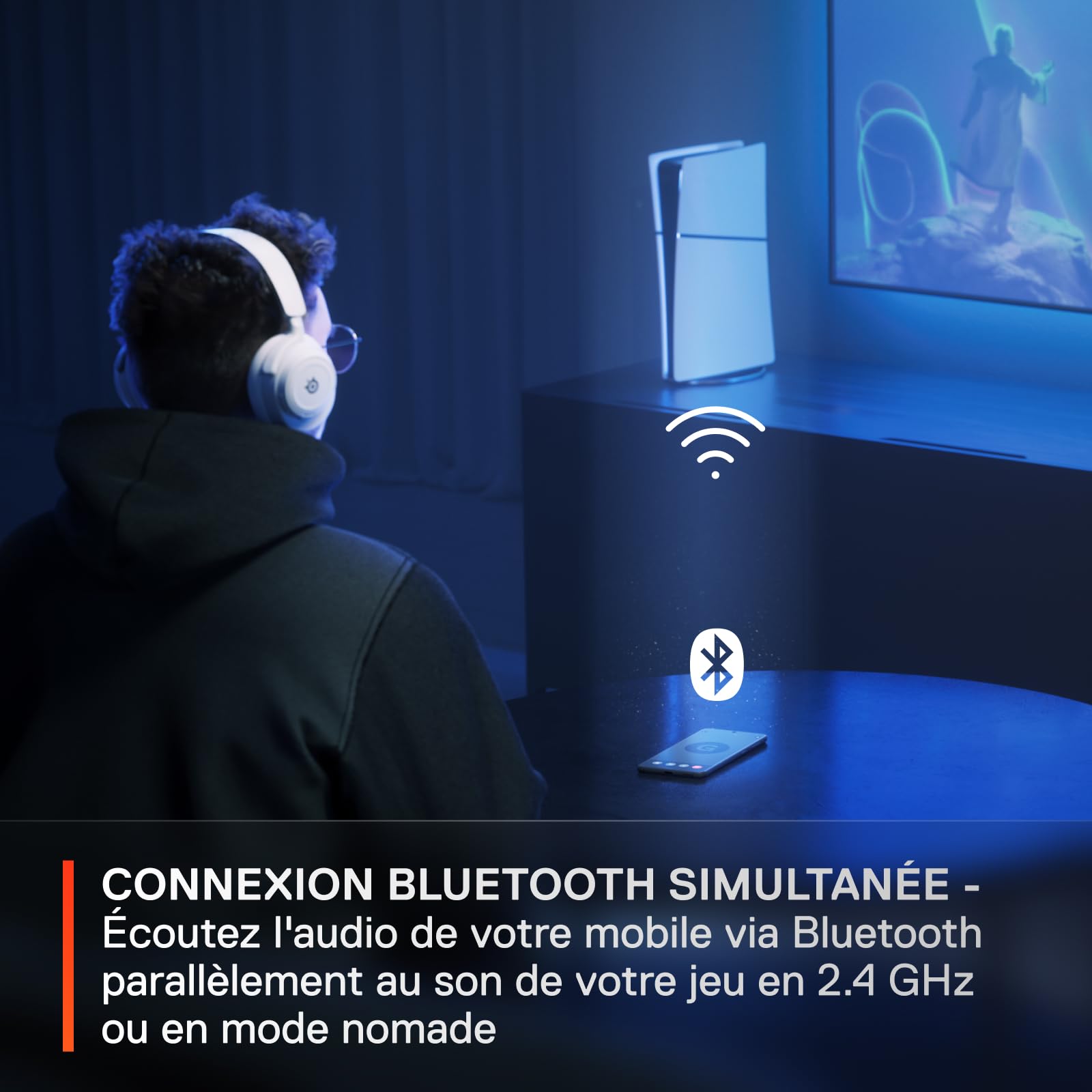 SteelSeries Arctis Nova 7 Wireless Gaming Headset - Multi-Platform (PC, PS5, Switch, VR, Mobile) - Dual Bluetooth & 2.4GHz Connectivity - 38H Battery Life - ClearCast Gen2 AI Mic - Perfect for Competitive Gaming & Streaming