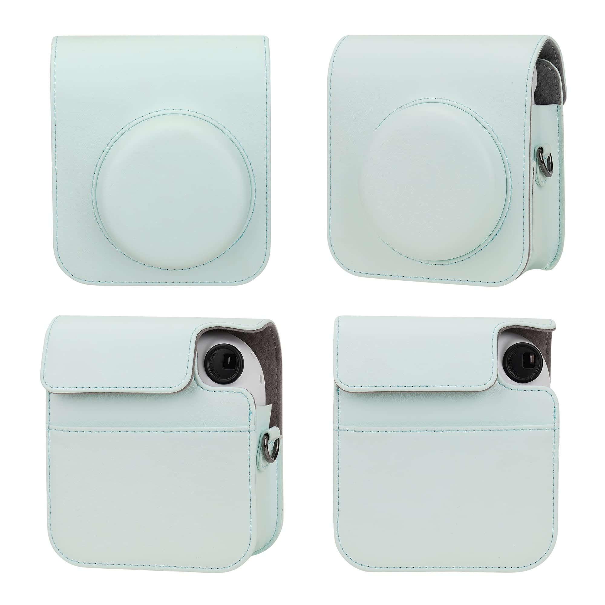RISOU Mini 12 Camera Accessories Bundle - Compatible with Fujifilm Instax Mini 12 - Includes Camera Case, Photo Album, Lens Filters, Wall Frames, Stickers & Pen (12-in-1 Green Kit) - Perfect for Travel, Parties & Photo Gifts