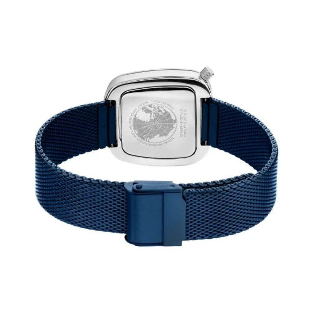 Bering Pebble Blue Dial Women's Watch with Mesh Strap 18034 307 - Elegant Timepiece for Office, Party & Everyday Wear