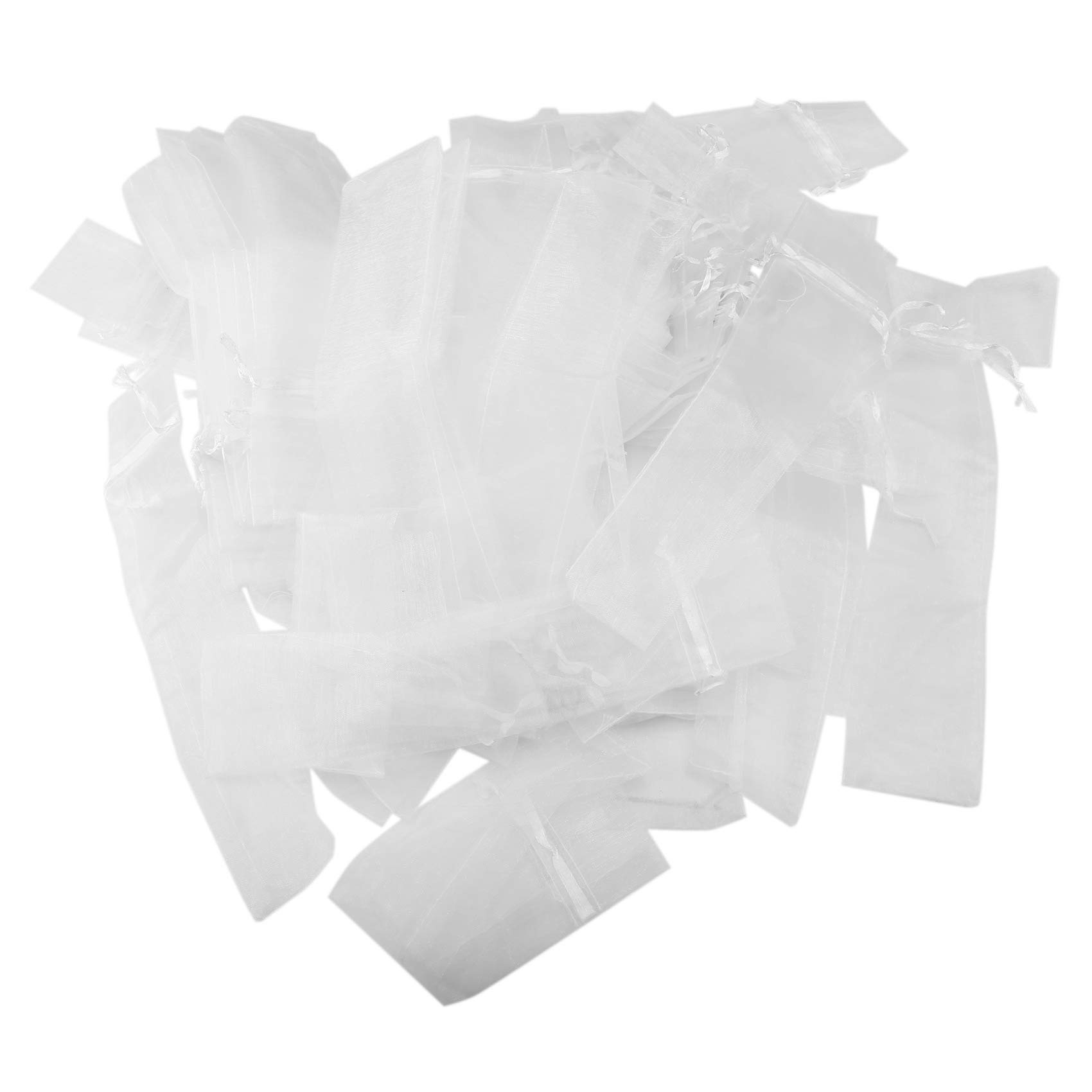 100 Pack Folding Hand Fan Pouch Drawstring Organza Bags - Portable Fan Storage for Outdoor Weddings, Parties, Baby Showers & Gifts - Perfect for Summer Events, Bridal Favors & Travel Accessories